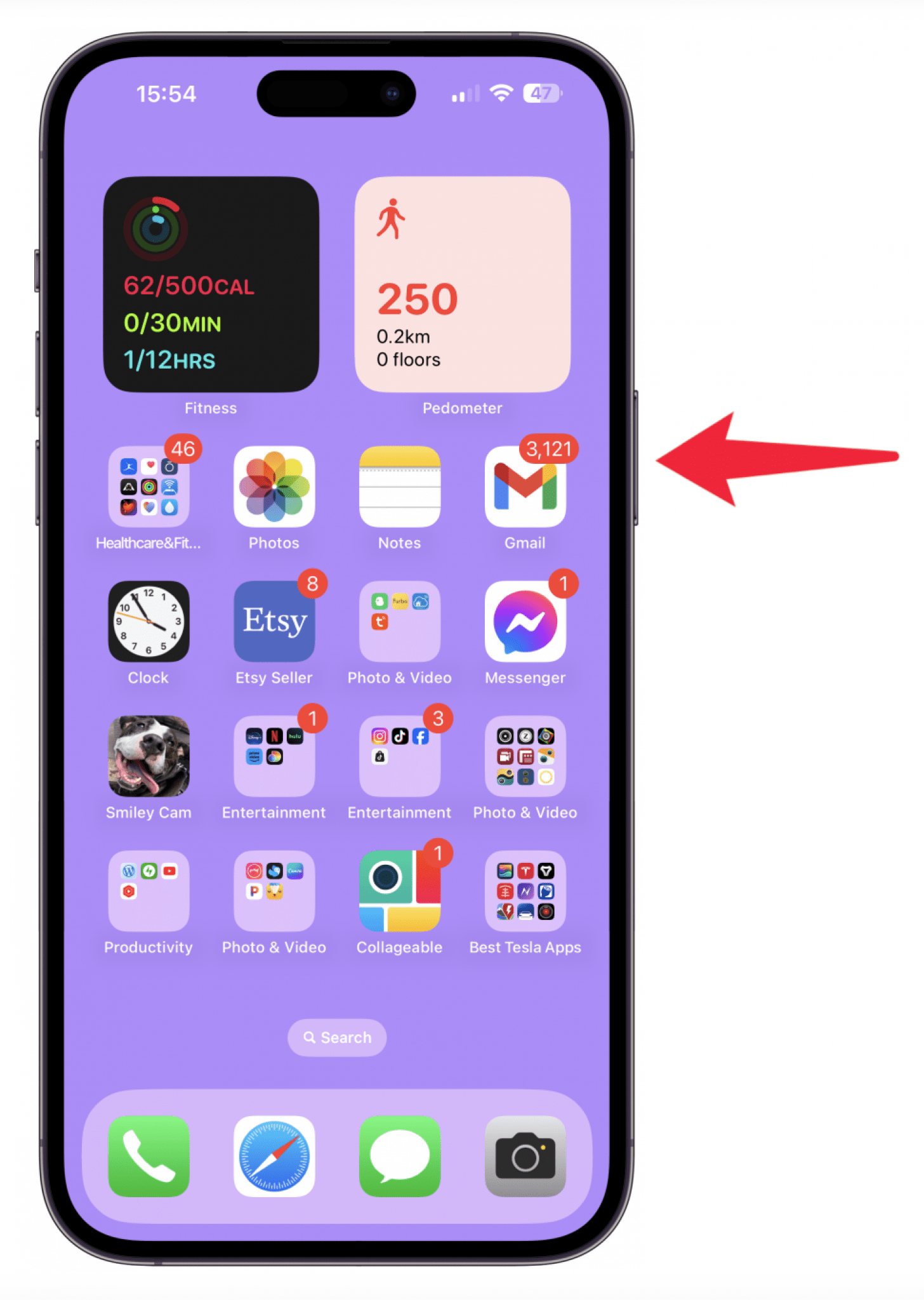 Press the Side button (on iPhones without a Home button).