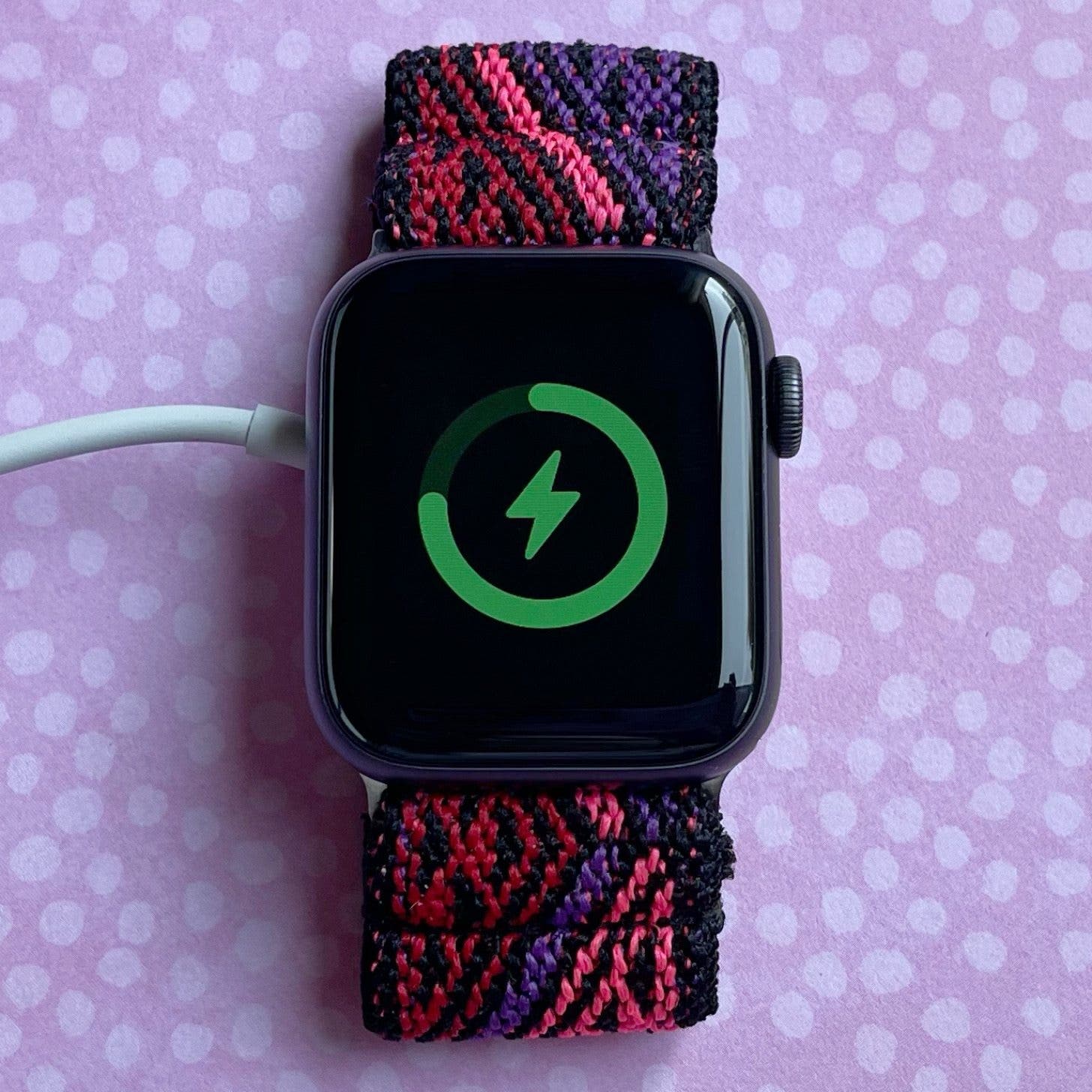 Put the Apple Watch on its charger.