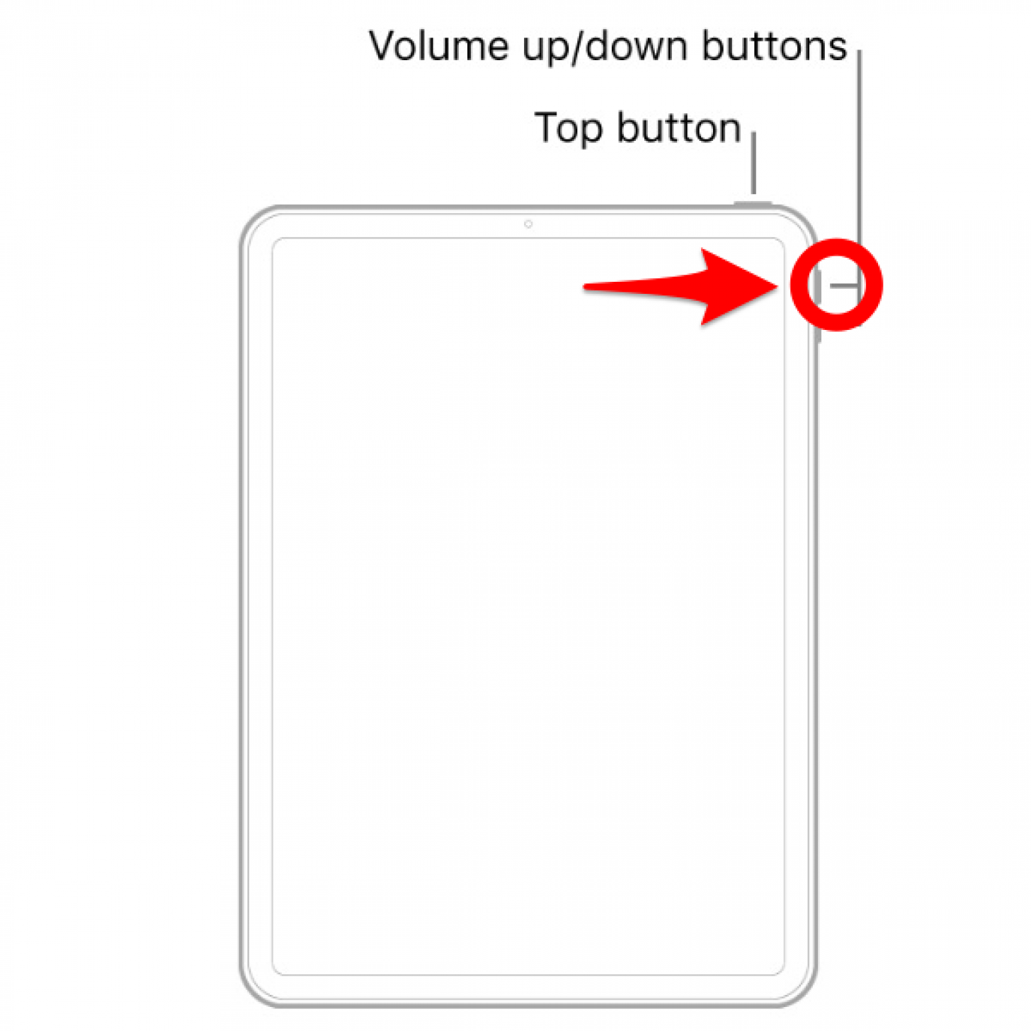 Press the volume up button - how to restart ipad