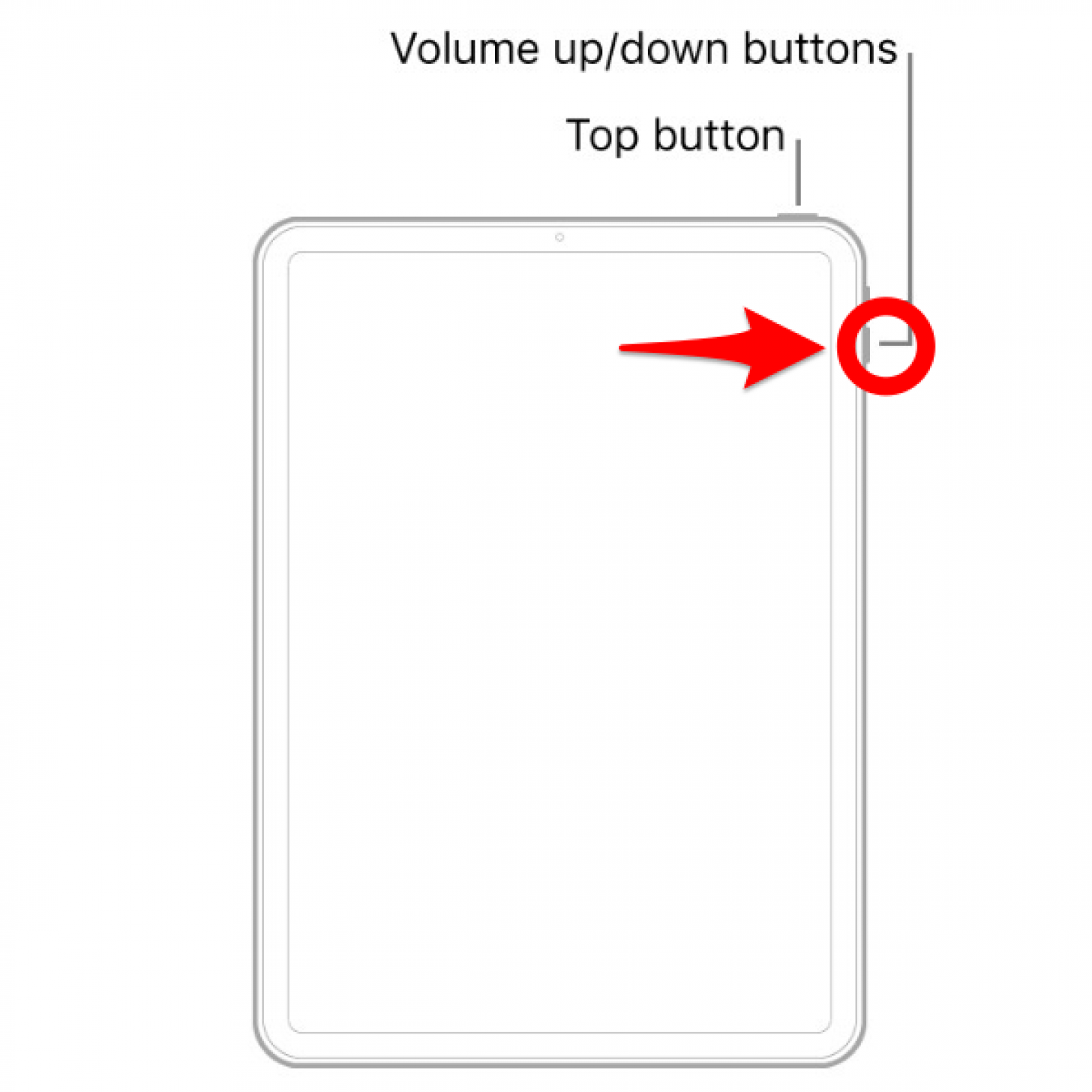 Press the volume down button - how to reboot ipad