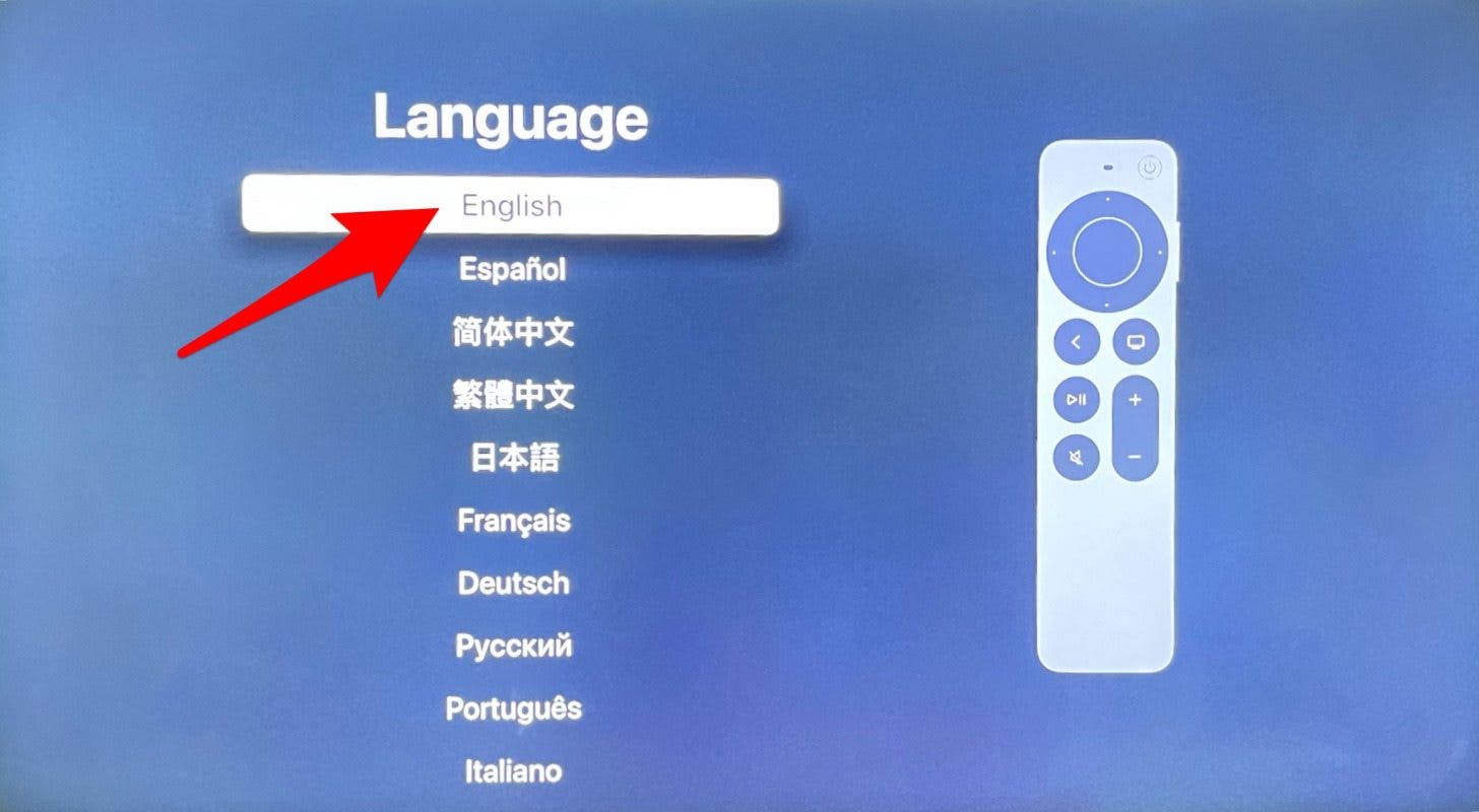 Select your preferred language.