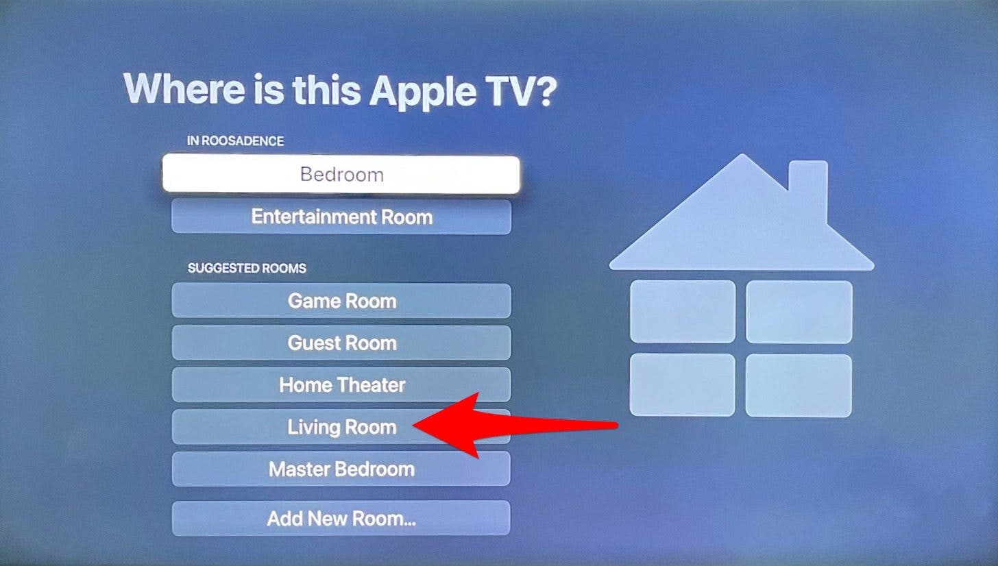 Select the room that your TV is in.