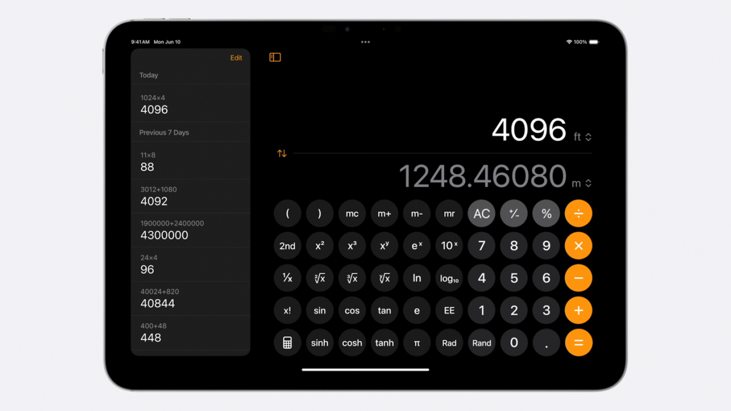 ipados 18 calculator app