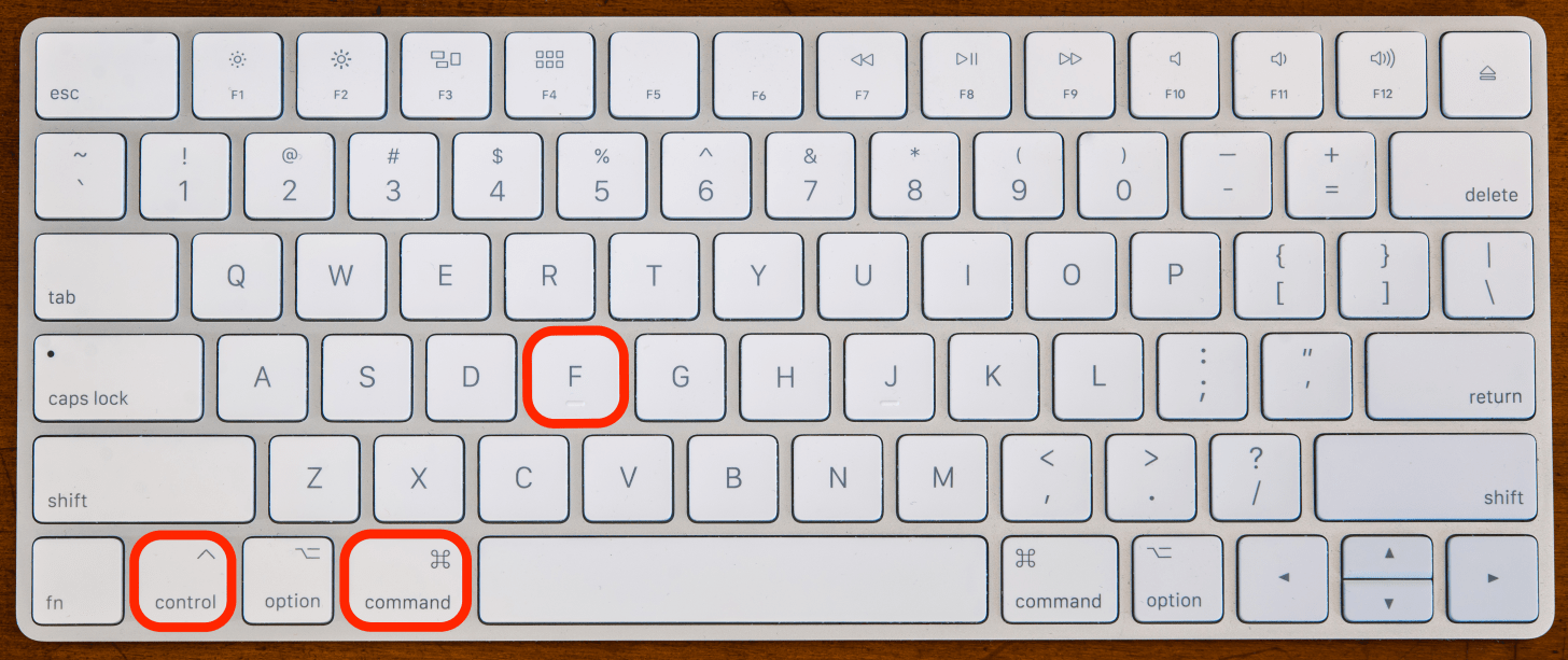 fullscreen keyboard shortcut mac