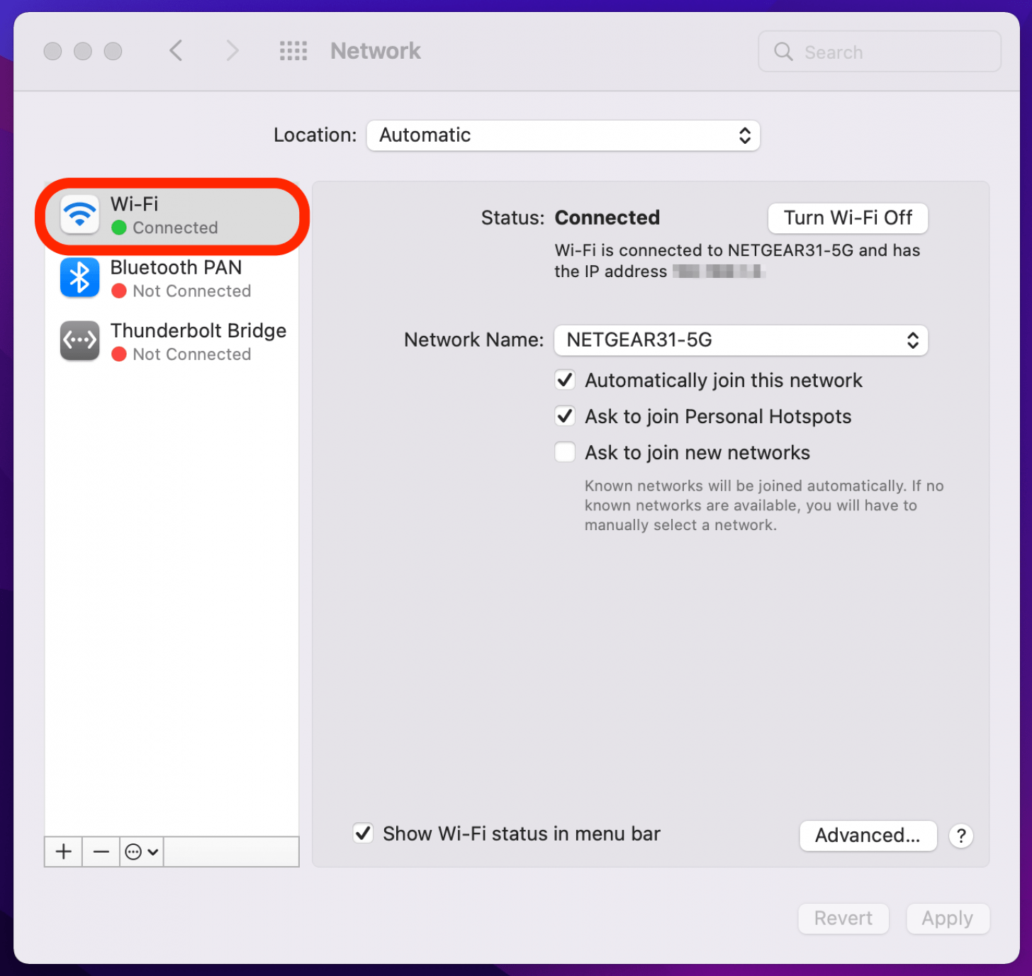 Wifi settings when safari can't find server