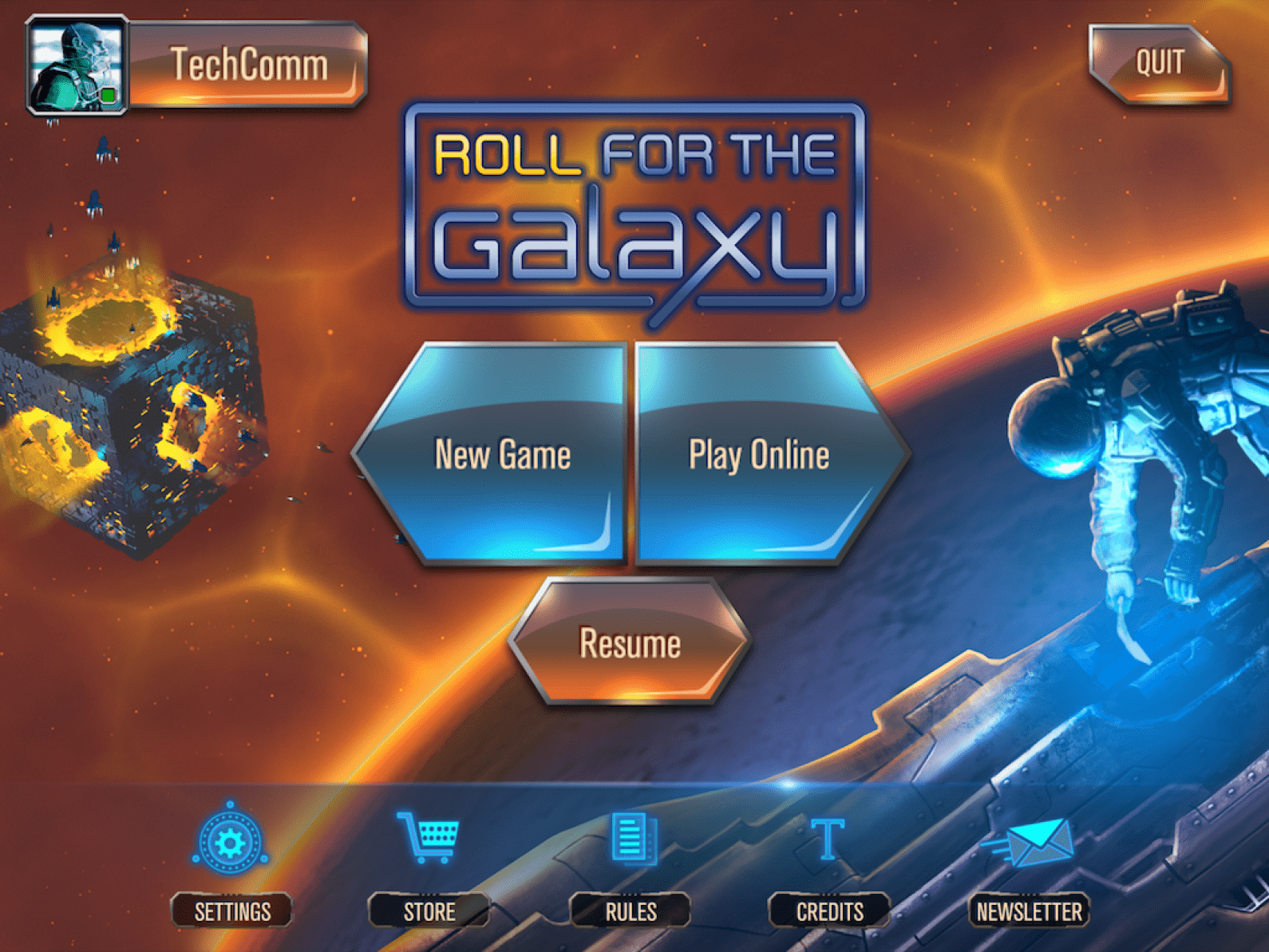 Roll for the Galaxy Title Screen