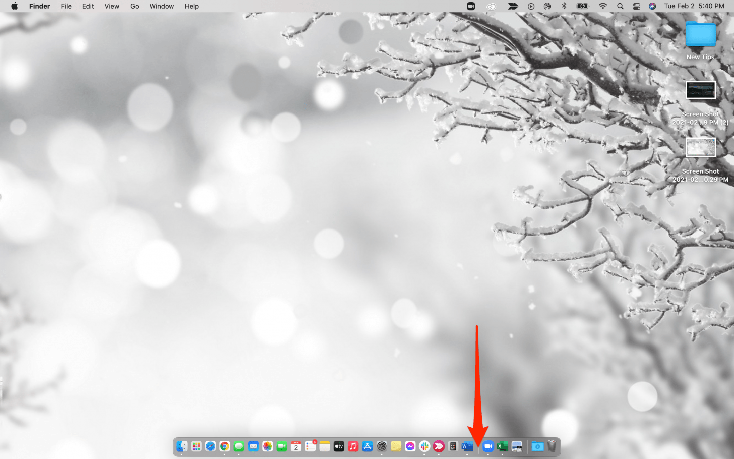 Drag the cursor down to make the Dock smaller, and back up to make it larger again