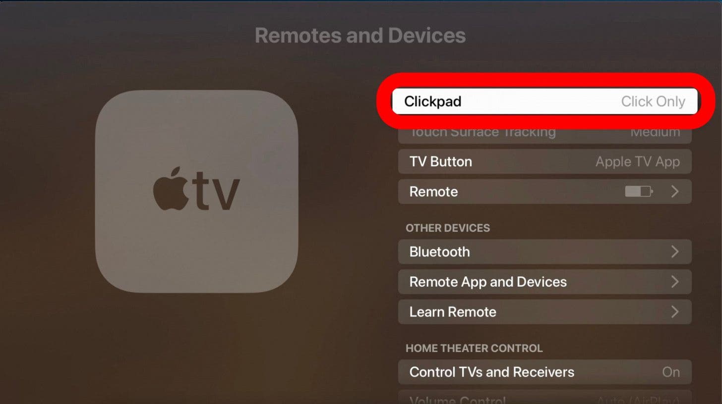 edit settings on siri remote