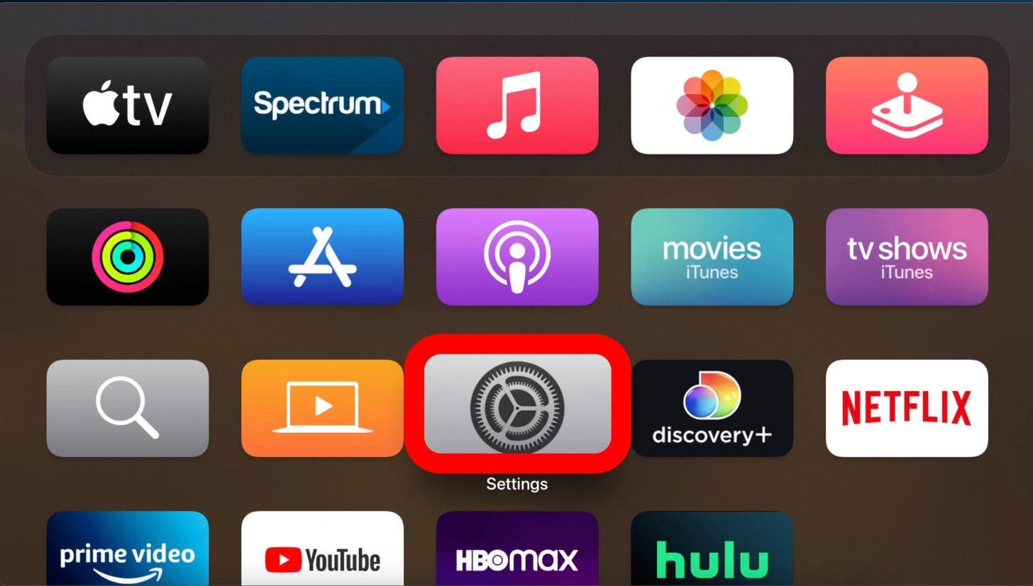 go to settings on apple tv 4k