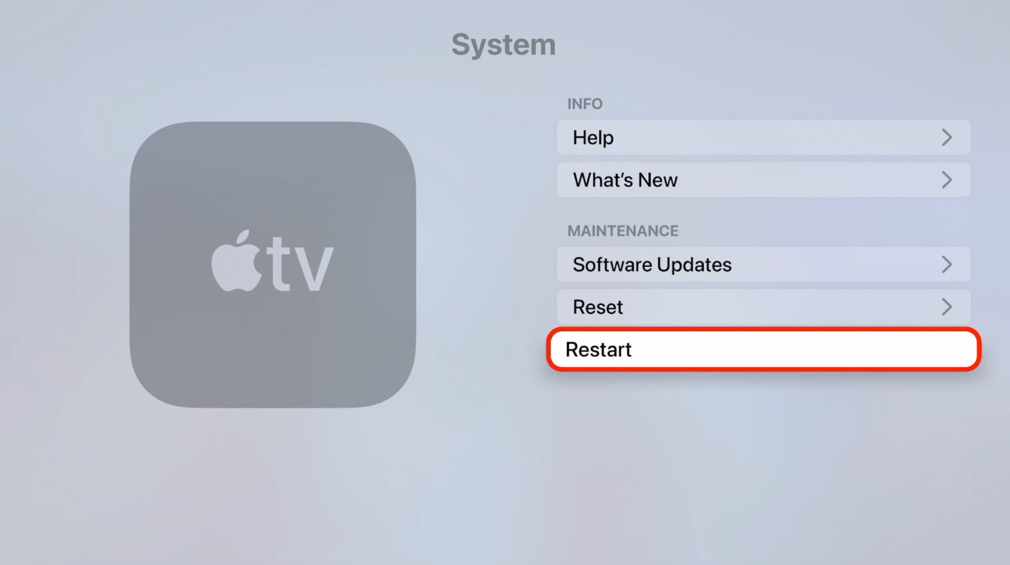 Reboot your Apple TV.