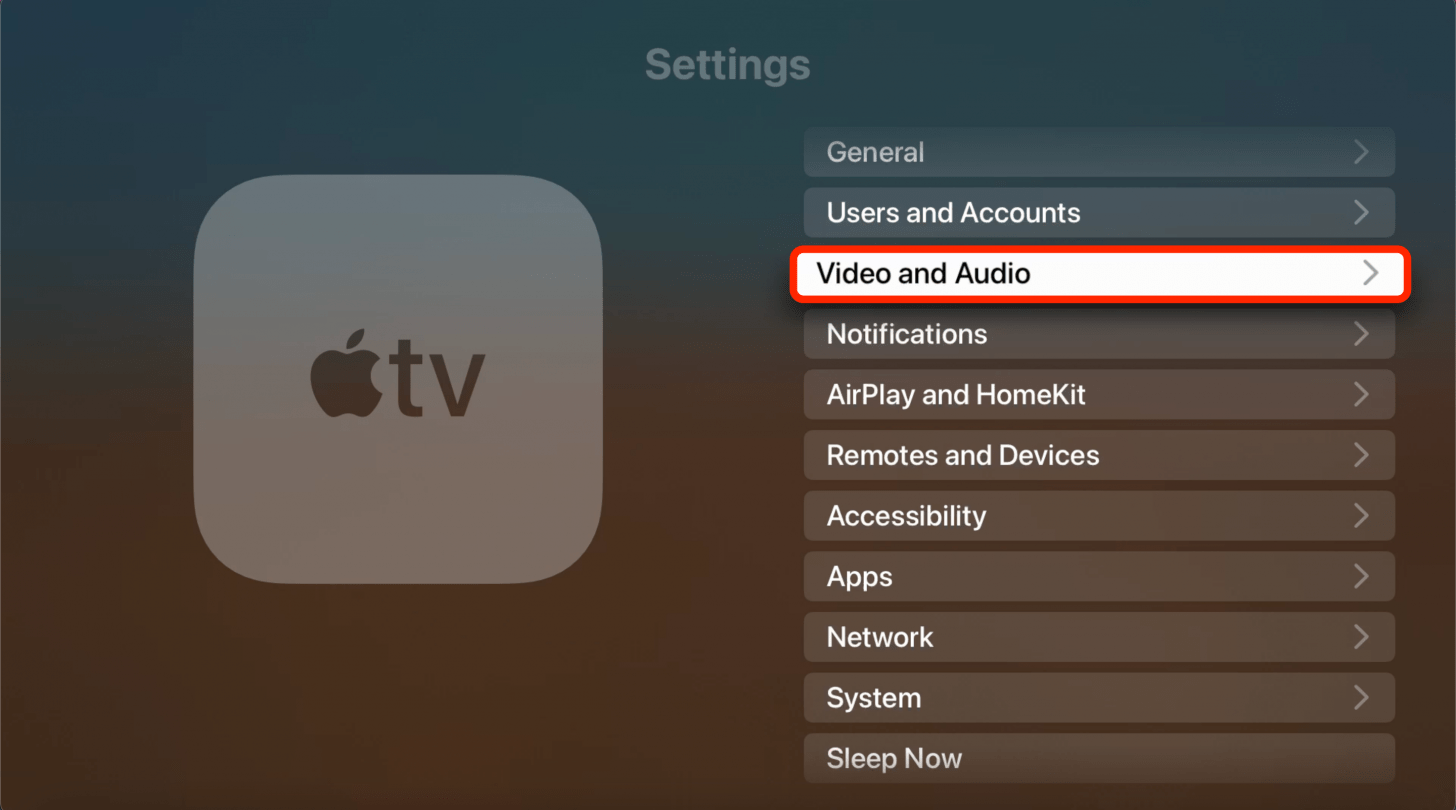 select Video and Audio in Settings.