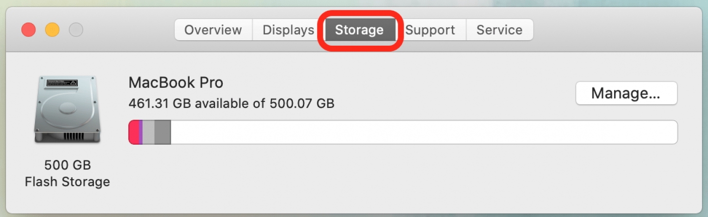 how to view how much space on mac