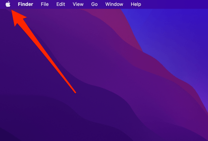 Click the Apple logo in the top-left corner.
