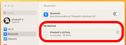 You'll see a menu of Bluetooth devices available; choose your AirPods.