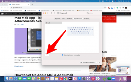 Click the plus icon to add languages on your Mac