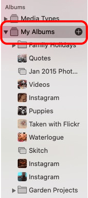 albums in photos app mac
