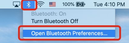 Open Bluetooth preferences to pair your AirPods to your Mac