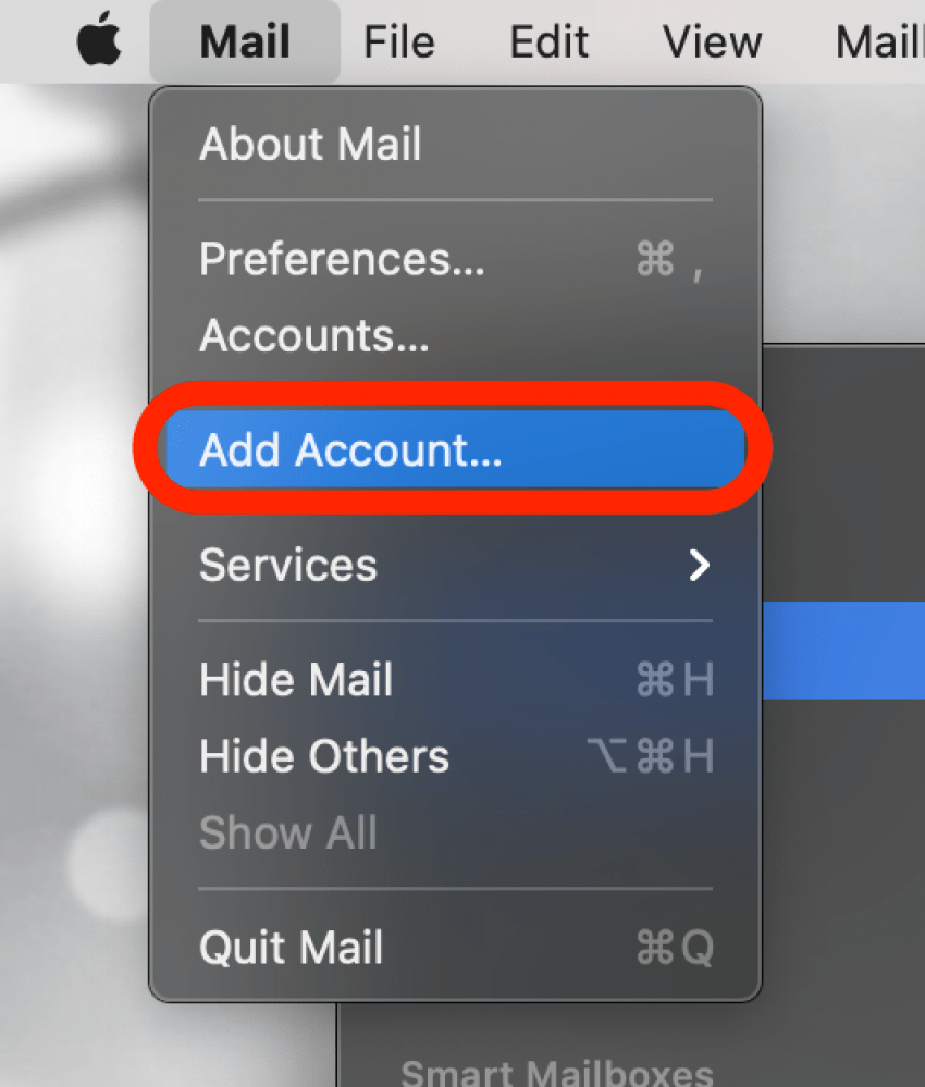 add new email account to mac