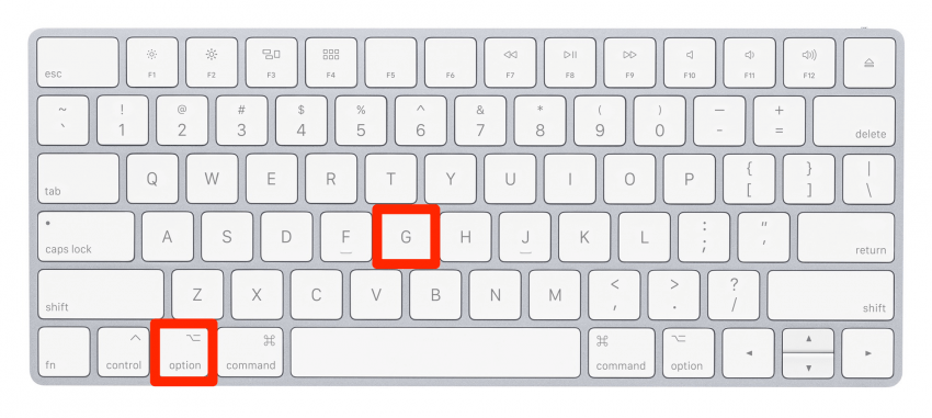 symbols mac os shortcuts