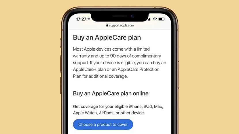 how to buy applecare if iphone purchased through at&t