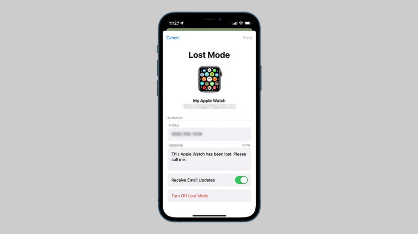 Lost mode best sale apple watch