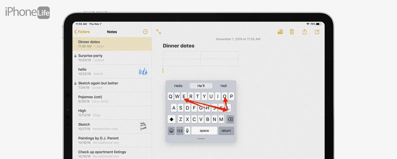 glide typing ipad