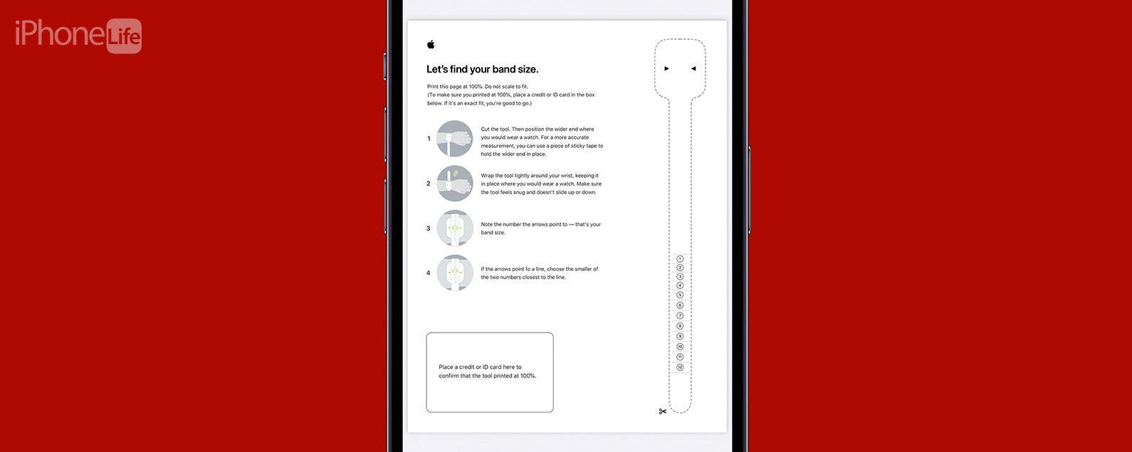 Apple watch discount printable size guide