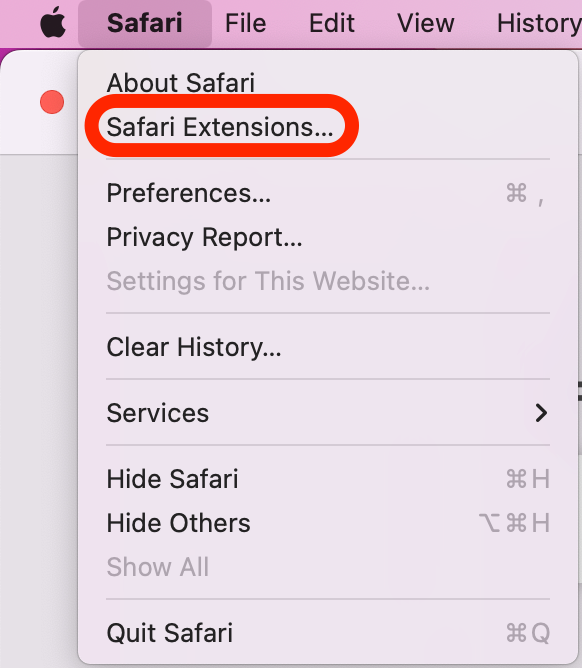 Click on Safari Extensions…