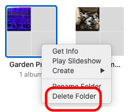 click delete folder