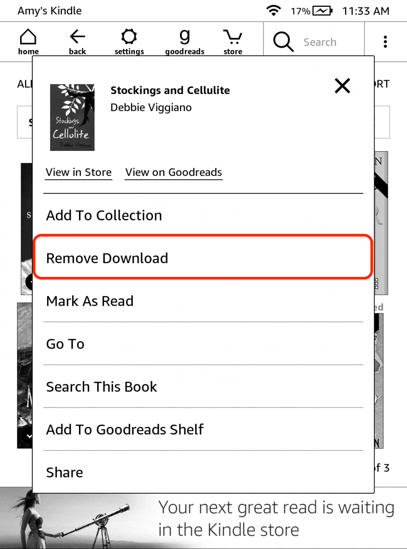 how to delete kindle books from ipad library