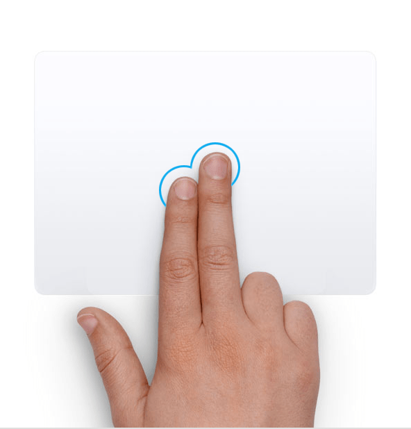 what are control keys on mac air touchpad for right click mouse