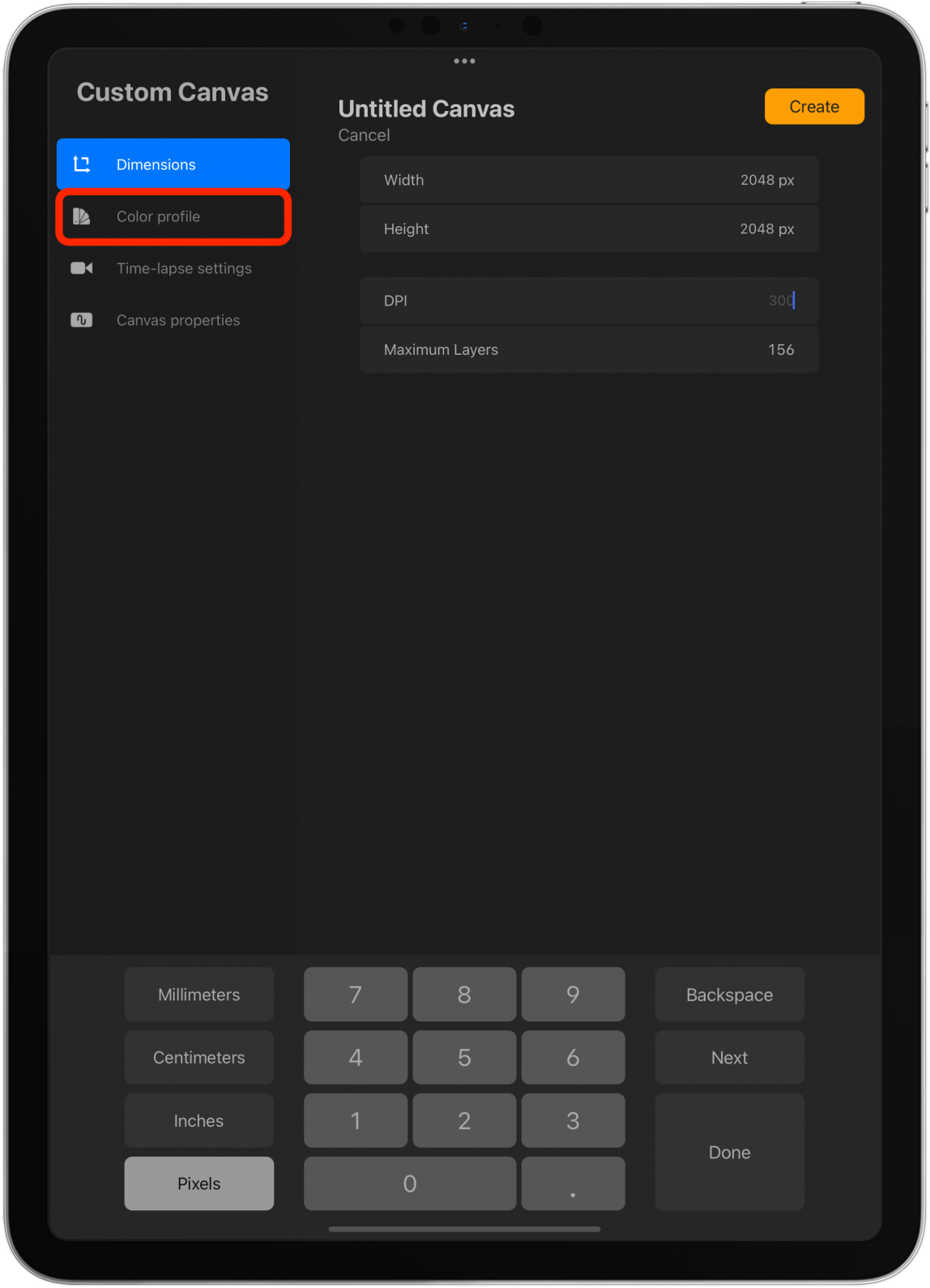 Tap Color profile.