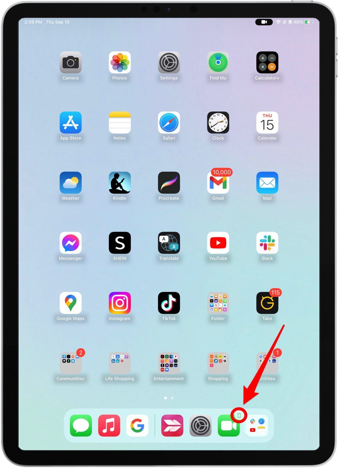 Then, when you recieve a FaceTime call on any device you will get a notification on the FaceTime app on all nearby connected devices that shows the device you are currently FaceTiming with, in this instance, I was using my iPhone.