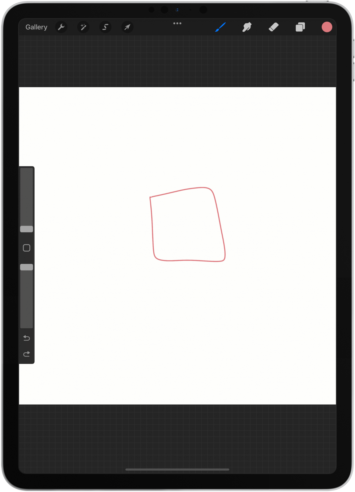 Draw a shape as best as you can in one stroke without raising your Apple Pencil tip from the display.