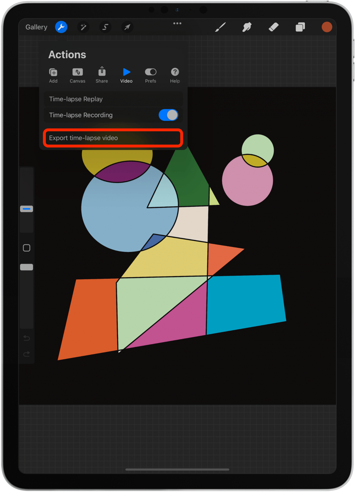 Tap Export time-lapse video to export it.