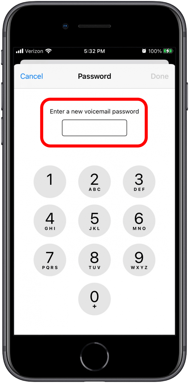 Enter voicemail password