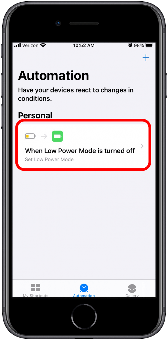 Low Power Mode turned off