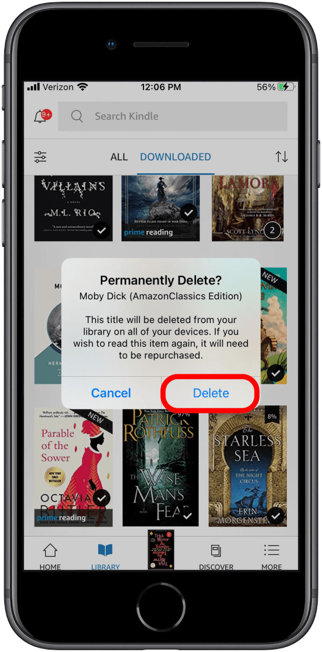 delete book from kindle for mac