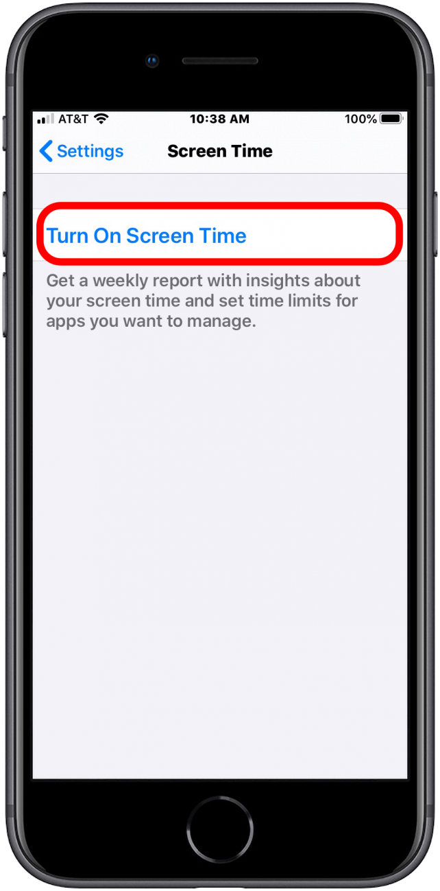 how to turn on screen time on iphone