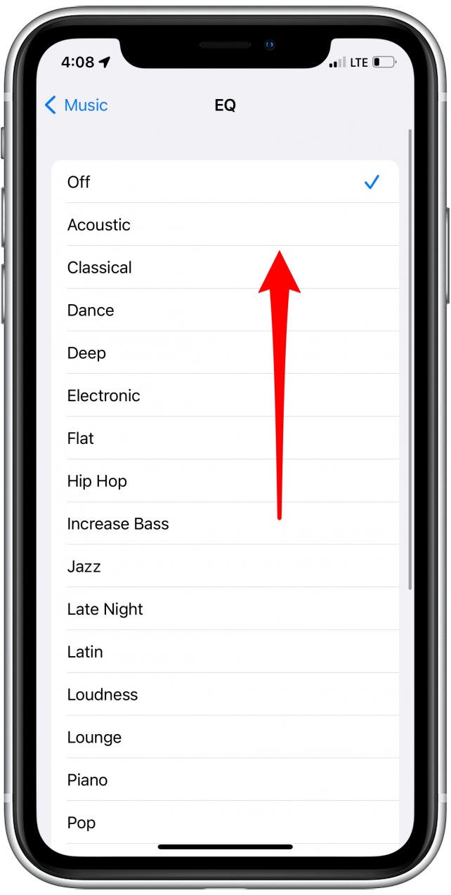 customize equalizer settings on iphone