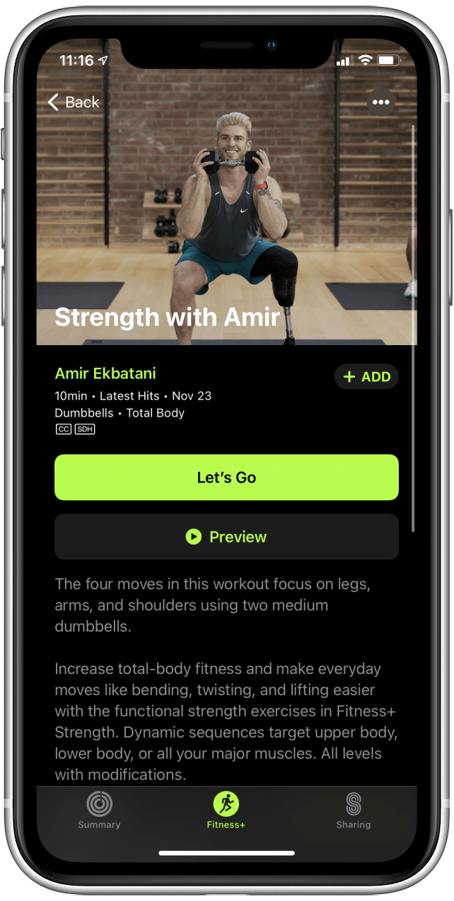 Apple Fitness Plus workout summary page