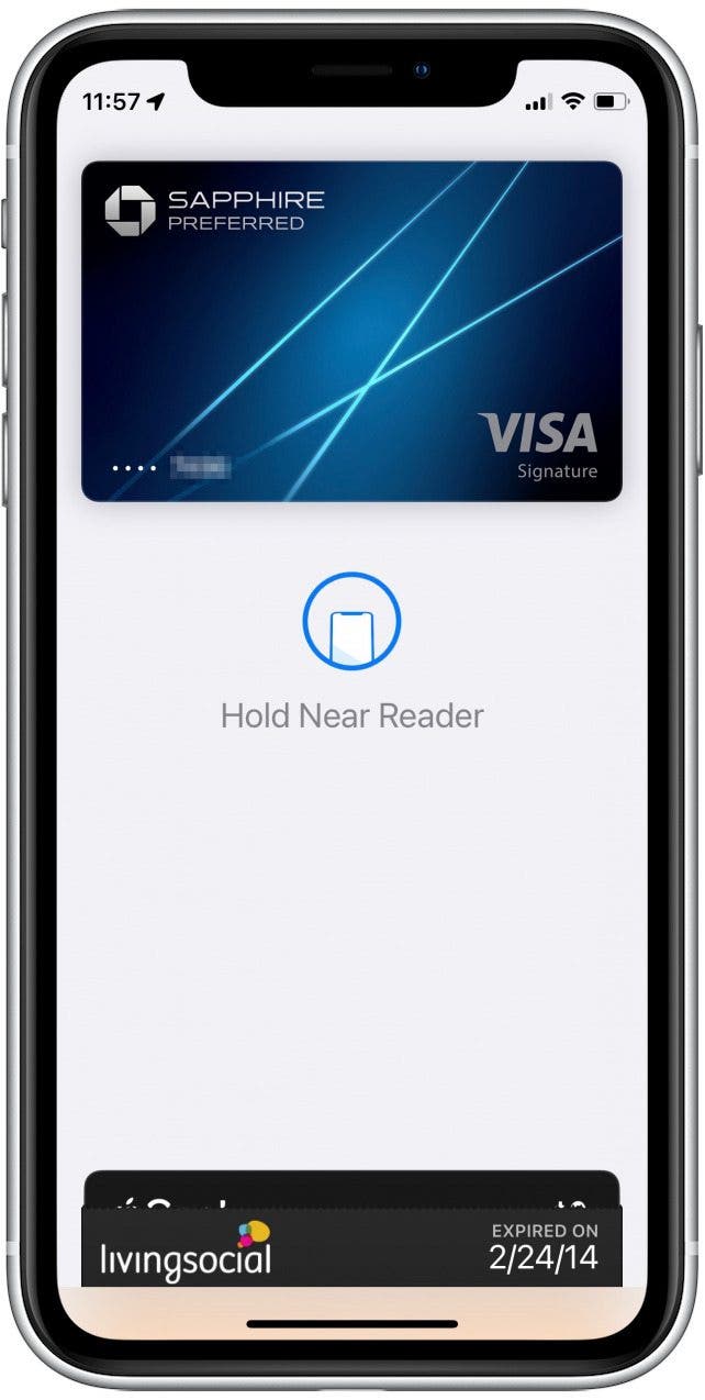 When you’re ready to pay, double-press your iPhone’s right side button.