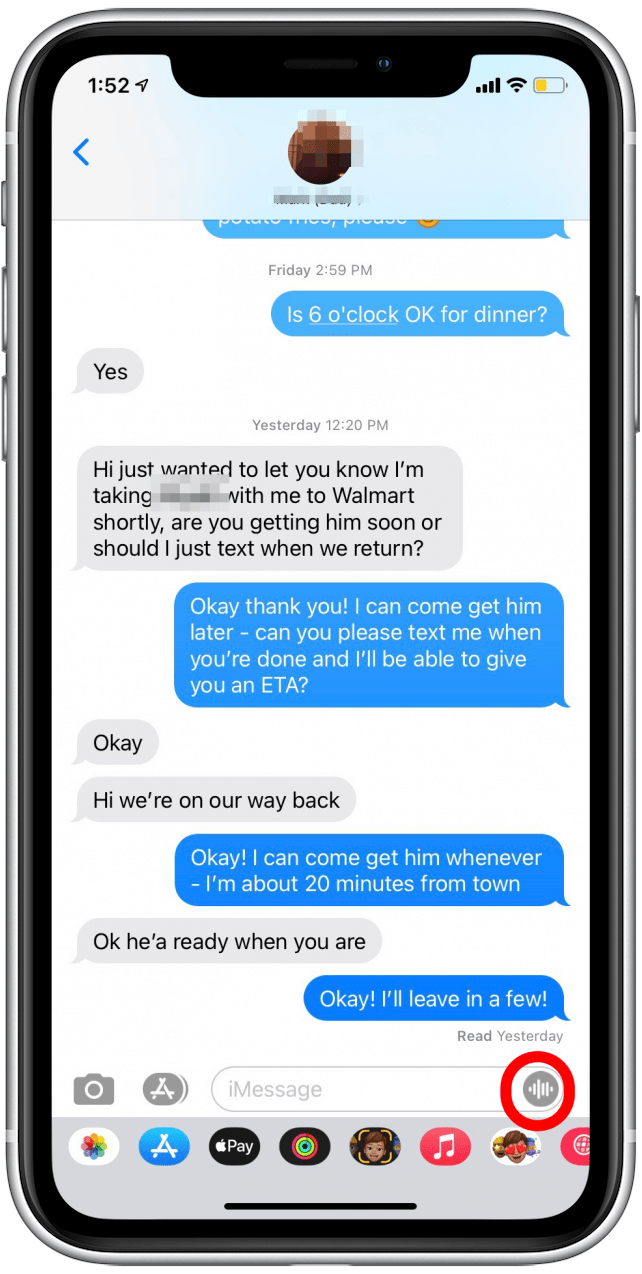 using voice to text on iphone