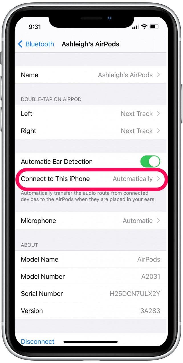 In Bluetooth settings tap Connect to this iPhone.