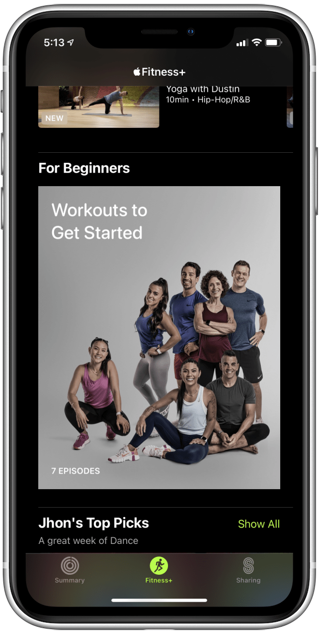 Apple Fitness Plus workouts for beginners