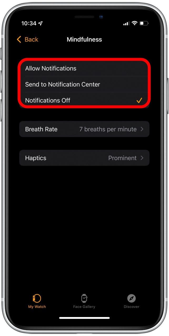 Allow or disable notifications