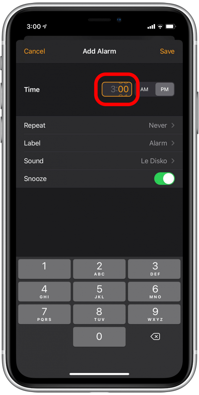 adjust snooze time iphone