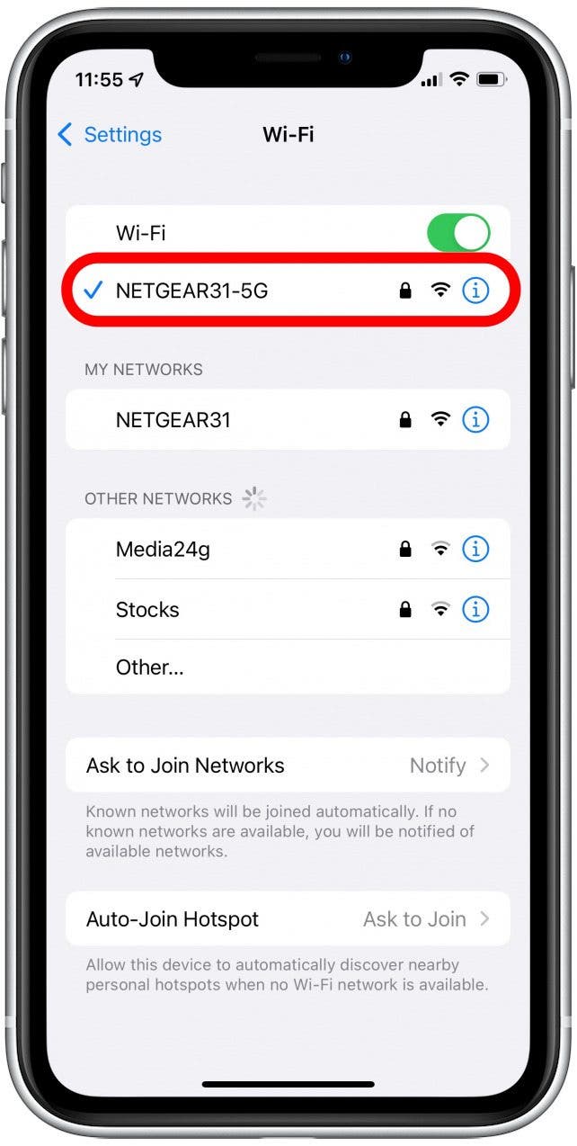 tap connected WiFi when safari can't find server