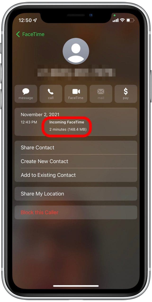 See FaceTime data in-app