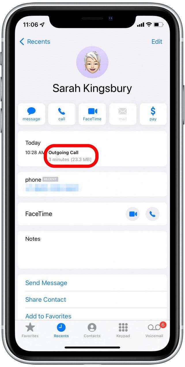 Check FaceTime data